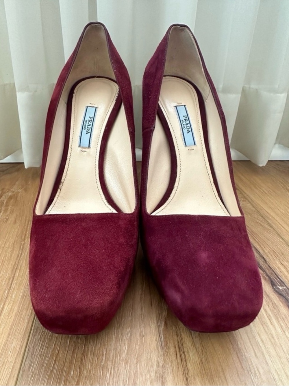 Prada Runway Style Burgundy Suede Pumps Size 42 Made in Italy - Picture 3 of 7
